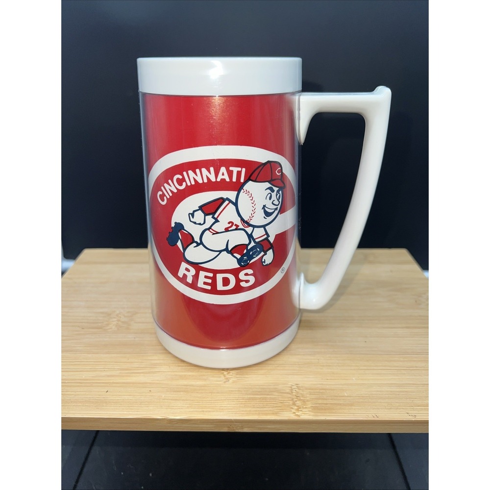 Vintage 1980s Cincinnati Reds LA Beer Anheuser Busch INSULATED PLASTIC MUG